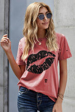 Load image into Gallery viewer, Leopard Lip Distressed T-Shirt
