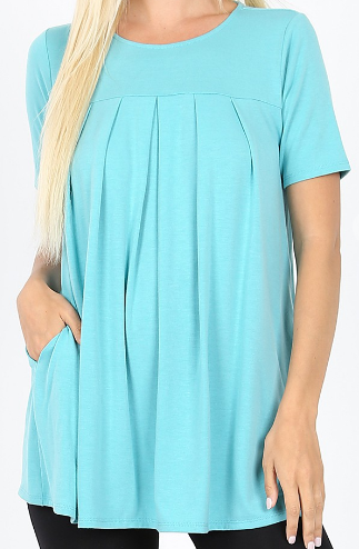 Short Sleeve Pleated Top (more colors)