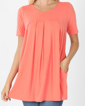 Load image into Gallery viewer, Short Sleeve Pleated Top (more colors)
