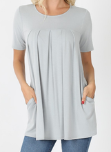 Load image into Gallery viewer, Short Sleeve Pleated Top (more colors)
