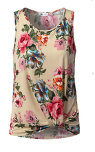 Load image into Gallery viewer, PLUS Knotted Hem Sleeveless Floral Top (more colors)
