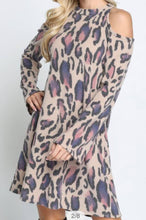 Load image into Gallery viewer, PLUS Leopard Print Cold Shoulder Dress
