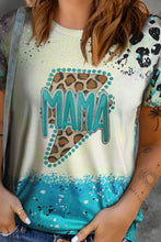 Load image into Gallery viewer, MAMA Lightning Graphic Leopard Round Neck Tee
