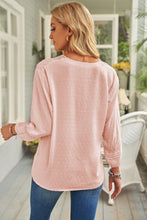 Load image into Gallery viewer, Swiss Dot Three-Quarter Sleeve Spliced Lace Blouse
