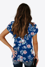 Load image into Gallery viewer, Printed Petal Sleeve V-Neck Blouse
