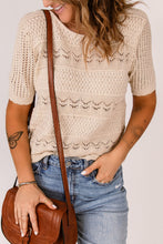 Load image into Gallery viewer, Short Sleeve Openwork Knit Sweater
