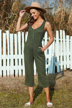 Load image into Gallery viewer, Scoop Neck Sleeveless Jumpsuit with Pockets
