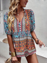 Load image into Gallery viewer, Bohemian Tassel Tie Puff Sleeve Babydoll Blouse
