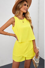 Load image into Gallery viewer, Layered Sleeveless Round Neck Romper
